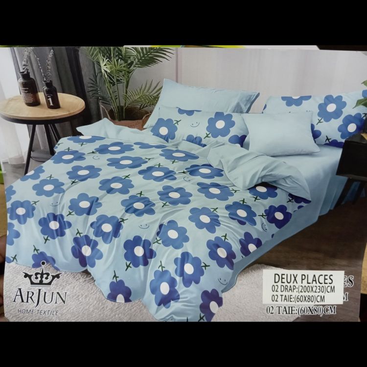 Drap - JIMMY - AB508 - 240x260 cm - 2 draps - 2 Taies D'oreiller - 2 places - 100% coton - Multicolor