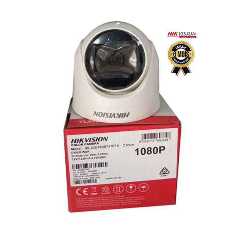 CAMERA DOME Analogique - 2MP - Hikvision DS-2CE76DOT-ITPF  | Glotelho Cameroun