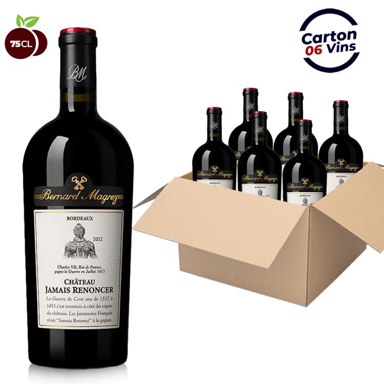 Carton de 6 bouteilles de Vin Rouge - Bernard Magrez - Jamais Renoncer - 75cl