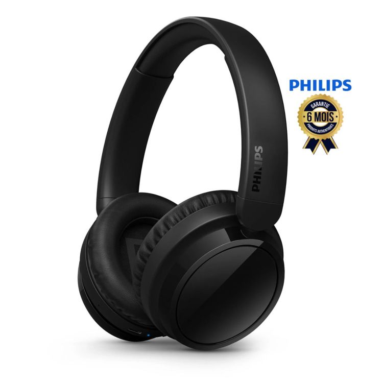 Casque circum-aural sans fil - Philips - Series 5000 - TAH5209WT - Jusqu'à 65 heures d'autonomie - Excellente connectivité multipoint - Bluetooth V5.3 - 5 minutes de charge pour 3 heures d'écoute - Garantie 6 mois