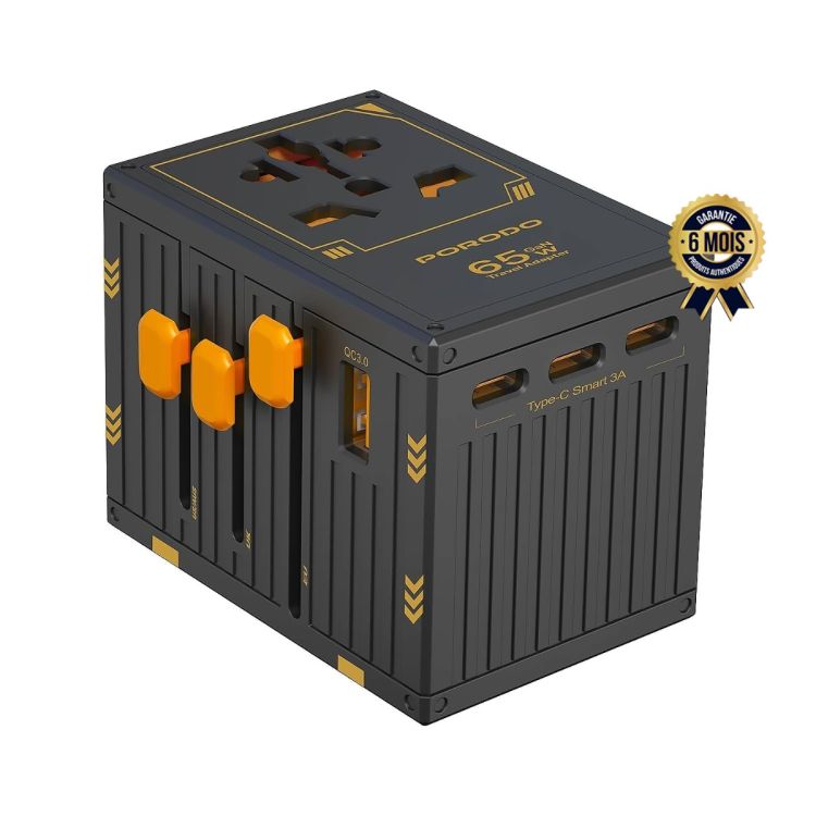 Universal travel charger - Porodo GaN 5 ports - Cameroon price