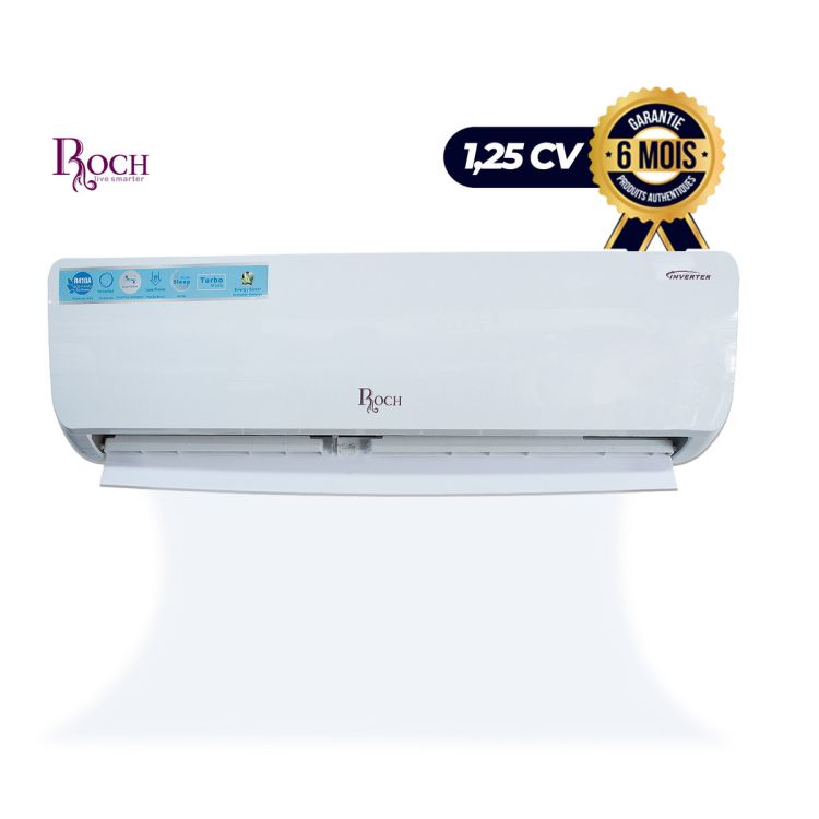 Climatiseur Roch prix en fcfa - Inverter - 1.25 CV - R410 - 9000 Btu - Blanc - Garantie 6 Mois| Glotelho Cameroun