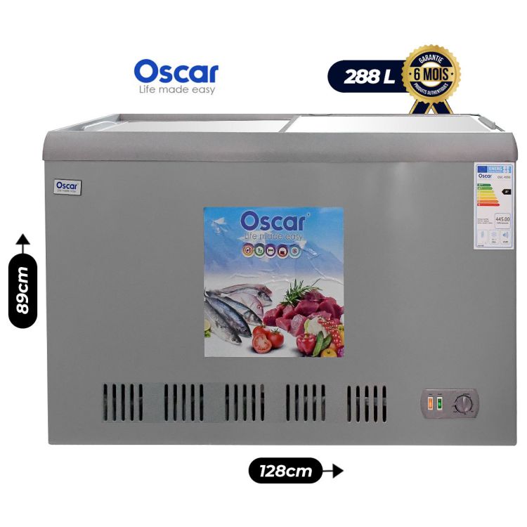 Congélateur coffre double  porte vitrine - OSCAR - 288 Litres - (Prix en fcfa) | Glotelho Cameroun