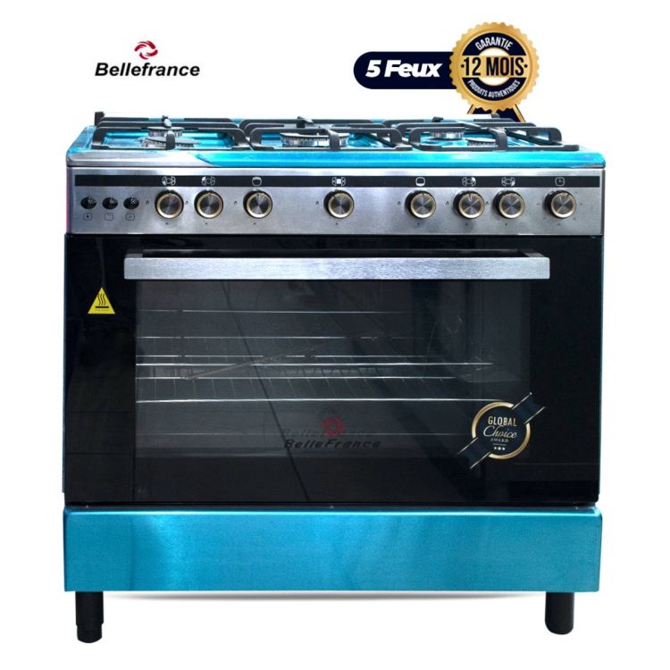 Cuisinière 5 Feux - Belle France - 60x90 cm - Grand Four à Gaz chez Glotelho