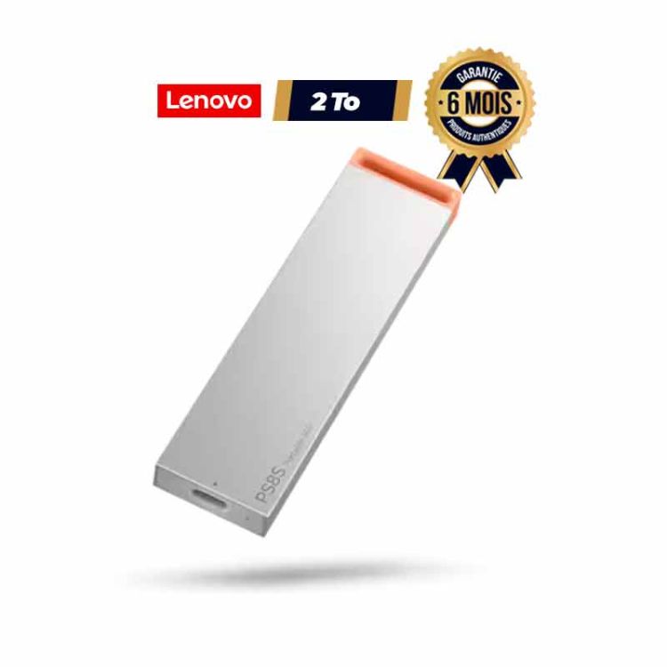 Disque dur SSD portable – Lenovo PS8S – 2 To – USB-C – Lecture 1050 MB/s – Écriture 1000 MB/s - Garantie 6 mois