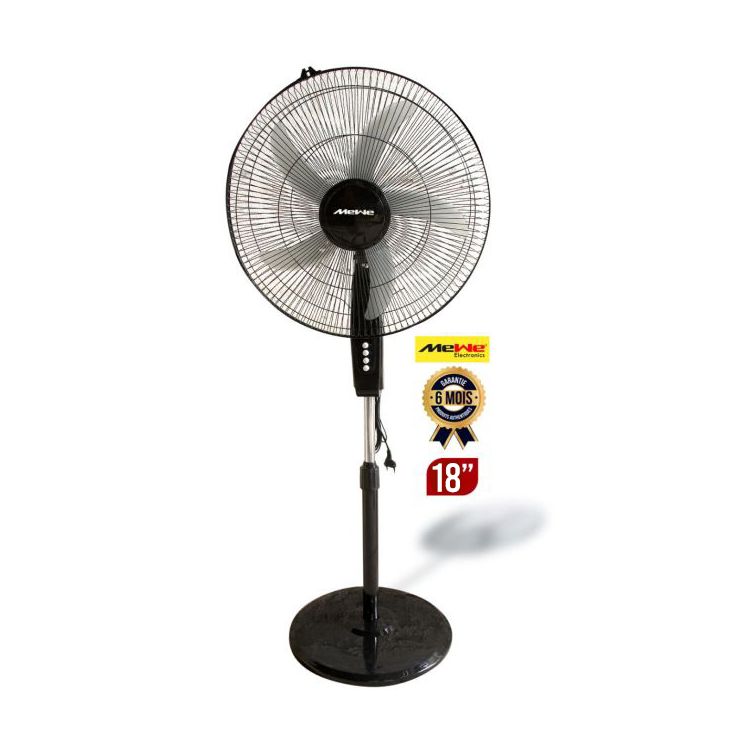 Ventilateur Sur Pied MEWE 16 Pouces, 60 watts, à 5 pales dures disponible sur Glotelho.