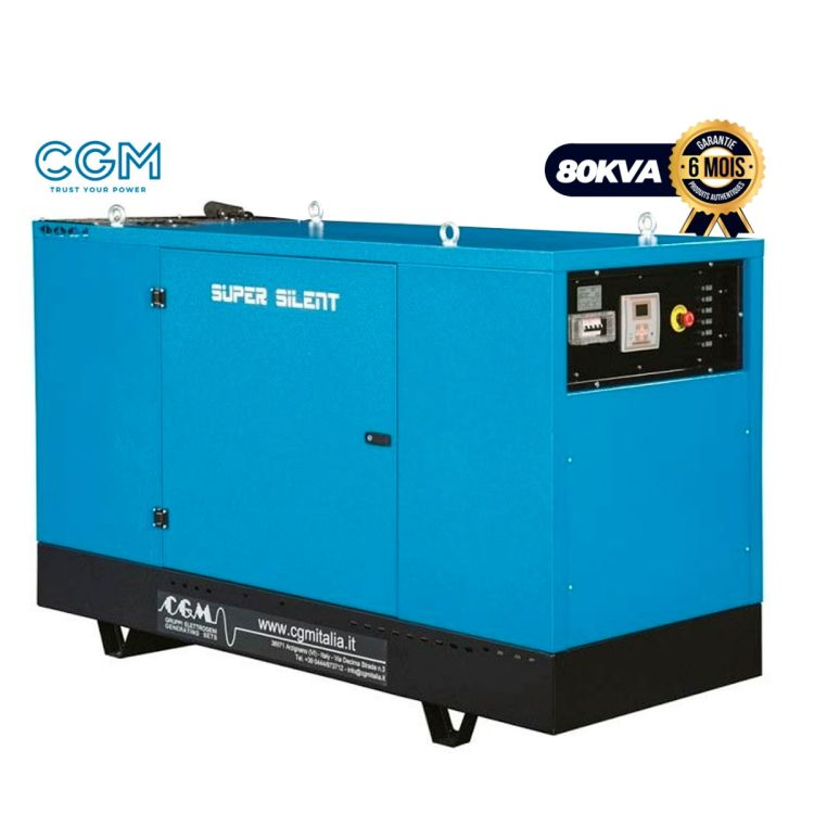 Groupe électrogène Diesel CGM-80P (PERKINS) - Insonorisé - 64KW/80KVA - 400V - 6 Mois