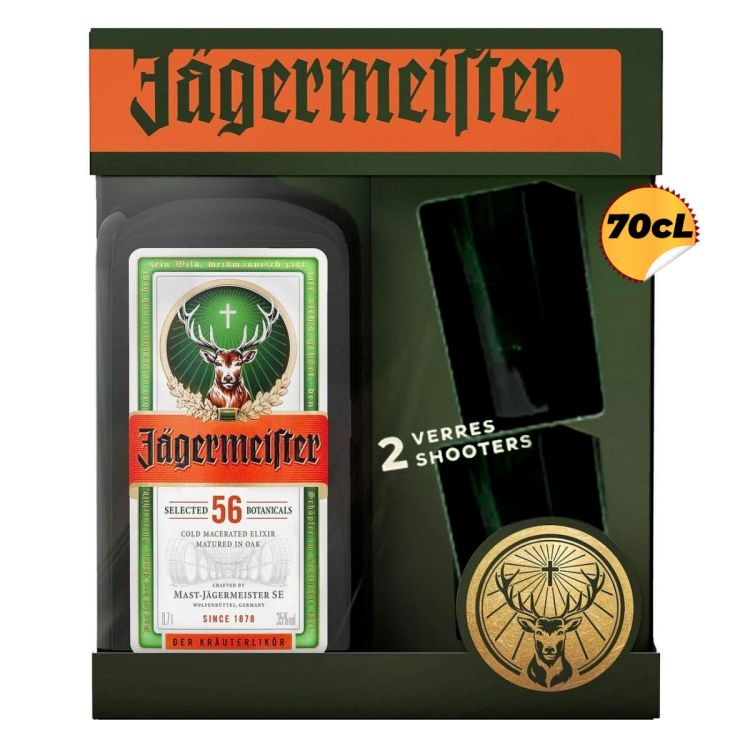 Jägermeister 35° - 70CL + 2 Verres