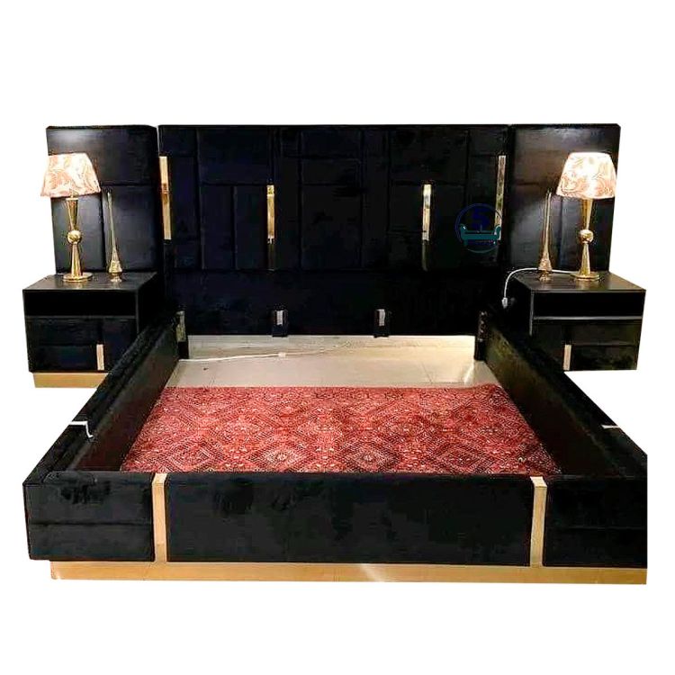 Lit en velours à panneaux 3 places prix Cameroun