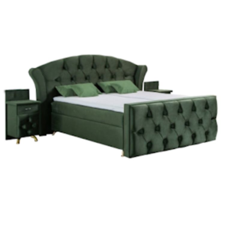 Lit moderne capitonné - 2 places - En velours - (Prix en fcfa) | Glotelho Cameroun