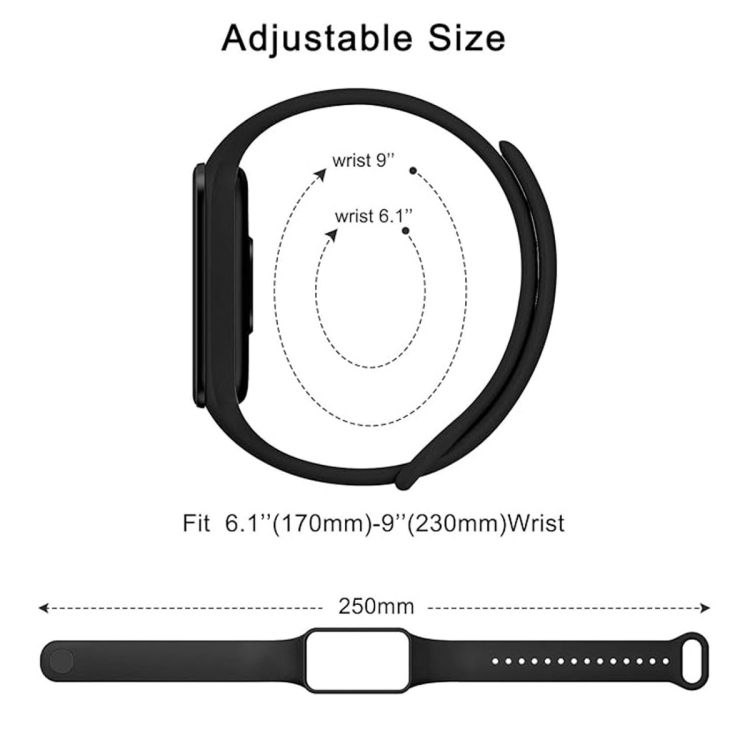Pack of 3 replacement bracelets for Redmi band 2 / Xiaomi band 8 active (Delivered between 03 and 07 days)