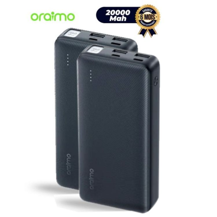 Pack de 02 Powerbanks 20000mAh, Oraimo Traveler 12, vendu au meilleur prix sur Glotelho.