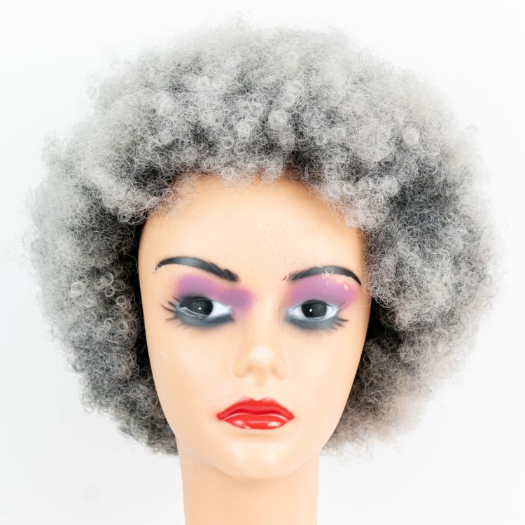Women's afro wig - synthetic and curly - Grey