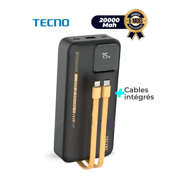 Powerbank TECNO - 20000mAh - TPB-P204Q Omni-Tank au prix Cameroun