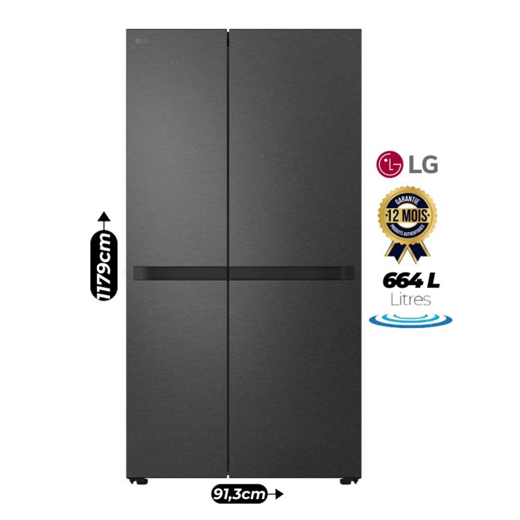 LG American Refrigerator - 664 Litres, Side-by-Side at Glotelho