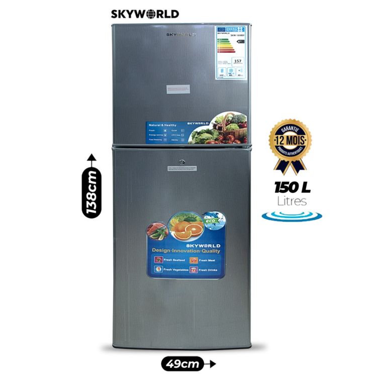 Double Door Refrigerator – SKYWORLD – 150 Litres at Glotelho