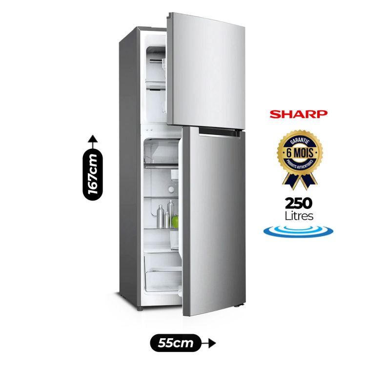 Réfrigérateur Double Battants - Sharp - SJ-HM320-HS2 - No frost - A+ - 250L| Glotelho Cameroun