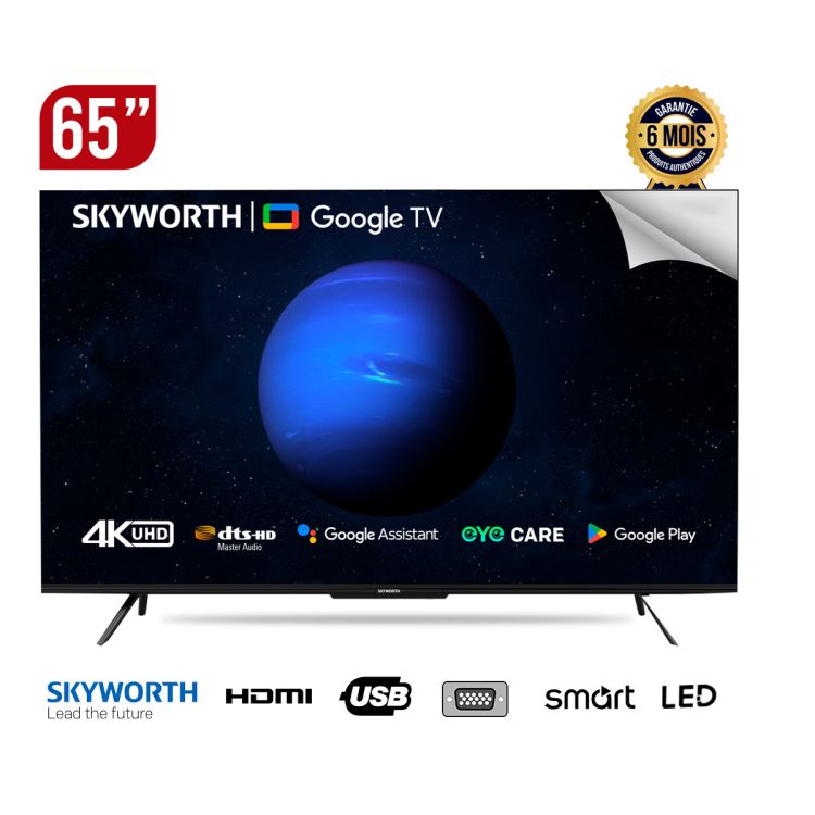 TV SMART - SKYWORTH - 65UB7500 - 65 POUCES - 4K - NOIR - 6 MOIS | Glotelho Cameroun