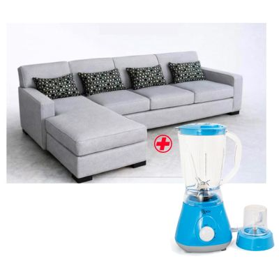 Pack Canapé d'Angle ABONG 5 Places Mousse PH7 + Blender 2-en-1 ROCH OFFERT