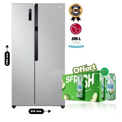 Réfrigérateur LG Side By Side 519 Litres  + Micro Onde LG 20 Litres Offert