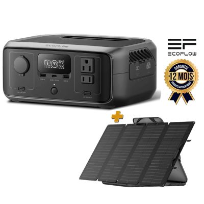 Pack Station énergie portable EcoFlow RIVER 3 230Wh - EFR705 (300W / 600W X-Boost) + panneau solaire EcoFlow 160 W - Garantie 12 Mois