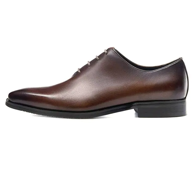 Chaussures Oxford Homme En Cuir Véritable Faites Main - Marron - Semelle Cuir - Penny