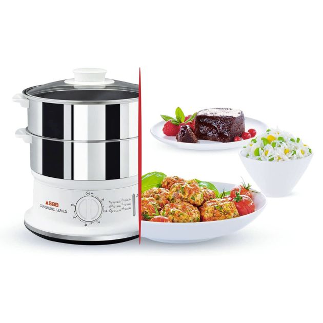 Seb VC112700 Cuiseur Vapeur Simply Invent Inox 2 bols Sans BPA