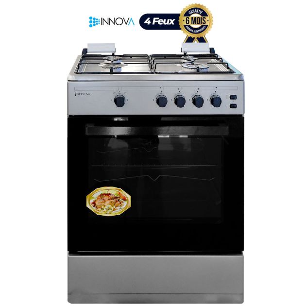 HAEGER SAFINE - Cuisinière à gaz avec technologie brevetée, allumage automatique PIEZO, double brûleur en bronze avec 110 mm, corps en inox, pieds antidérapants et base pour grandes poêles