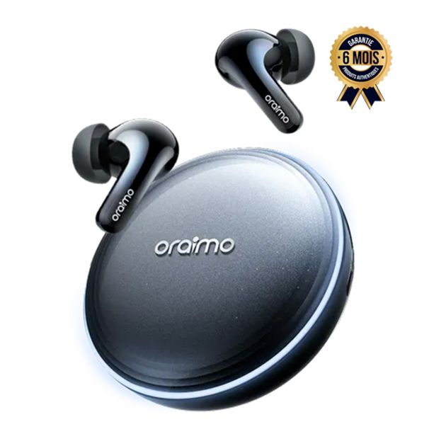 Ecouteur sans fil - ORAIMO SpaceBuds 2 OTW-631 - Réduction de bruit 52dB ANC - Bluetooth V6.0 - Traduction IA - Autonomie 45h - Garantie 6 mois