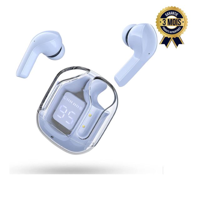 Écouteurs Sans Fil Bluetooth TWS - Noir, Contrôle Tactile, écran LED