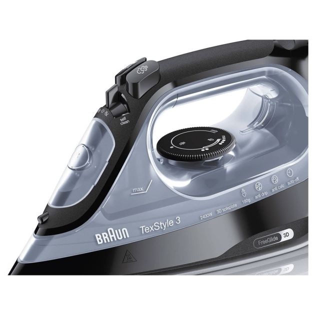 Fer à Repasser à Vapeur Pro Black & Decker De 1 500 W Avec Semelle En Acier Inoxydable Et Arret Automatique Blanc Violet 0439593p