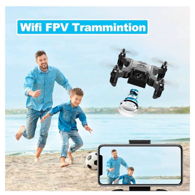 Apritsce Drone avec caméra HD 6K pour enfants, mini Drone avec flips 3D, pliable avec écran autoportant, télécommande, longue durée de vol