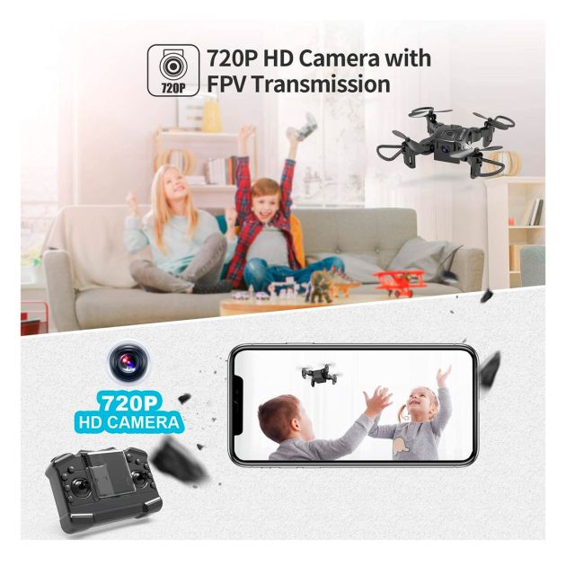 Apritsce Drone Avec Caméra 6K Pour Enfant – Pliable – Flips 3D – Écran Autoportant – Longue Durée De Vol – Débutant