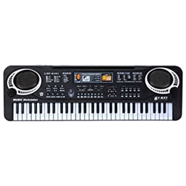 Clavier Piano électronique 61 Touches Pour Débutants – Avec Micro, 16 Sons, Rythmes Et Percussions – Portable, Rechargeable, Cadeau Musical Dès 1 An