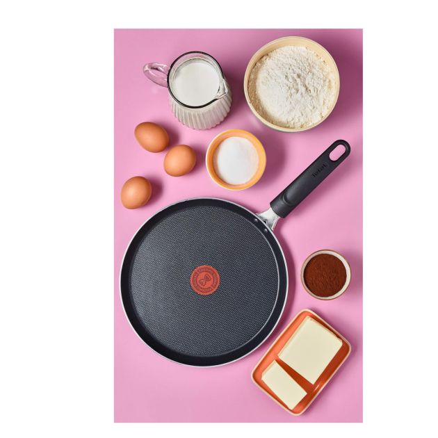 Poêle à crêpe 28cm Façon Pierre - Fonte/Alu - Tous feux - Manche Amovible | par Pradel - Maréco
