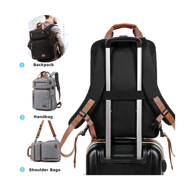 Sac à Dos Cuir CAMPOMAGGI Moro Marron Foncé – Pour Ordinateur Portable, Neuf