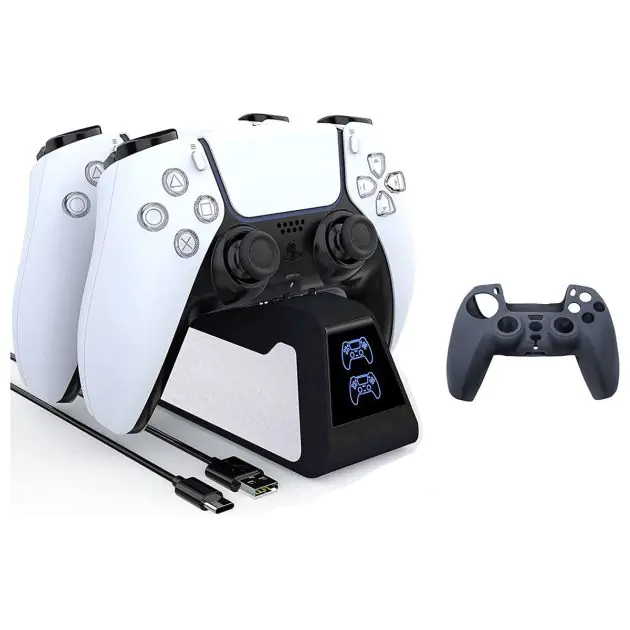 Station De Recharge Pour Manettes DualSense PS5 – Chargeur Officieux – Blanc