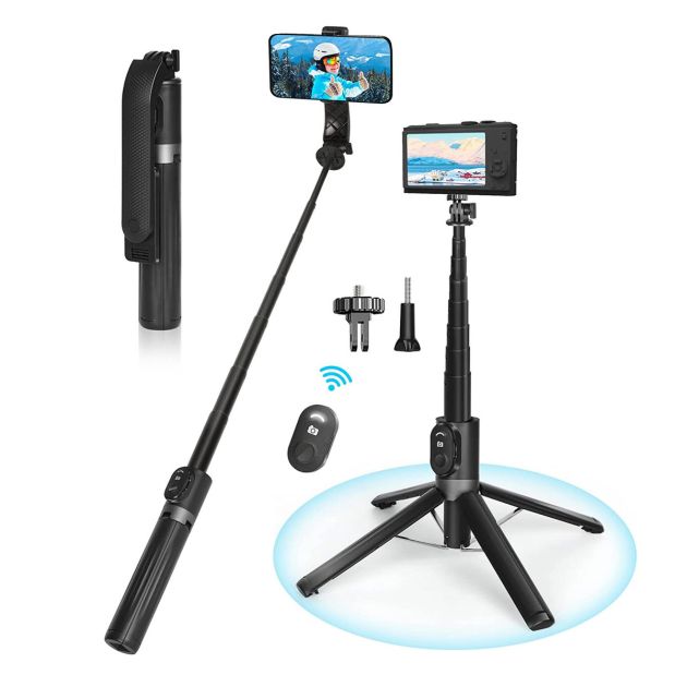 177Cm Trepied Smartphone, Portable Trépied Appareil Photo Extensible En