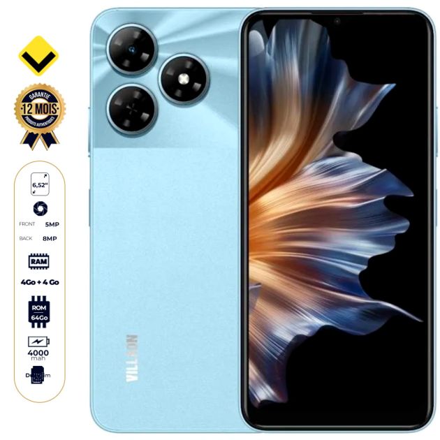 Vallion Phones Smartphone VILLAON V40 S - 64 Go - 4 Go + 4Go RAM Extensible - 6,52 ...