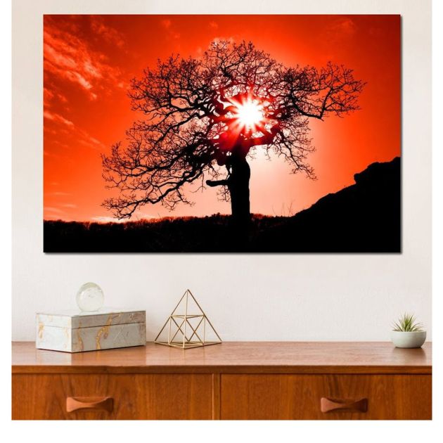 Tableau décoratif - Crépuscule rouge - Multicolore - Conforme pour la ...