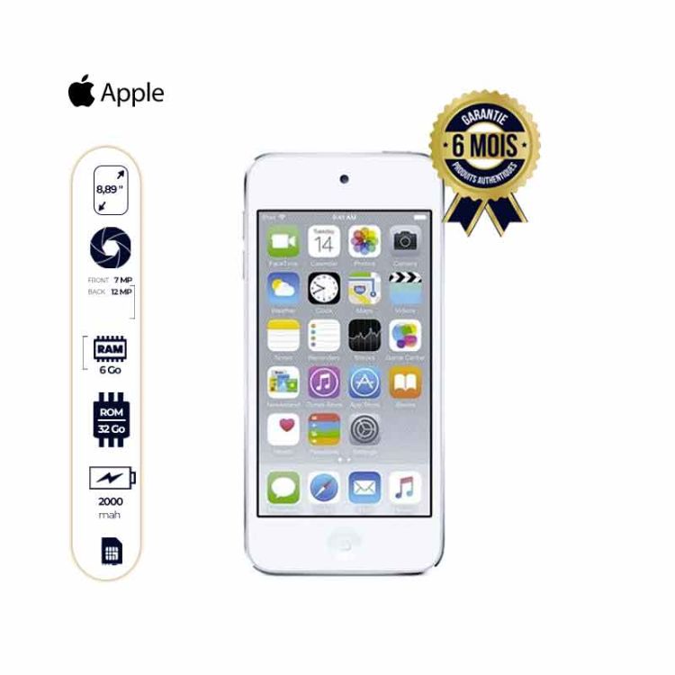  Lecteur MP4 Apple iPod Touch - Ecran 4" - 6e génération - 32Go - Argent - 6 Mois| Glotelho, Cameroun