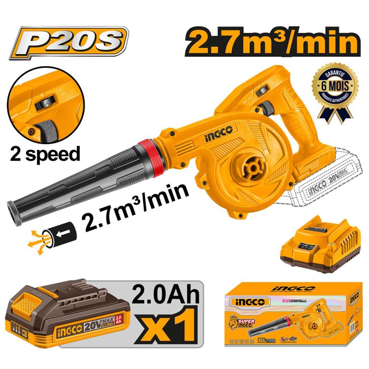 Aspirateur  Souffleur Sans Fil INGCO CABLI200181 chez Glotelho