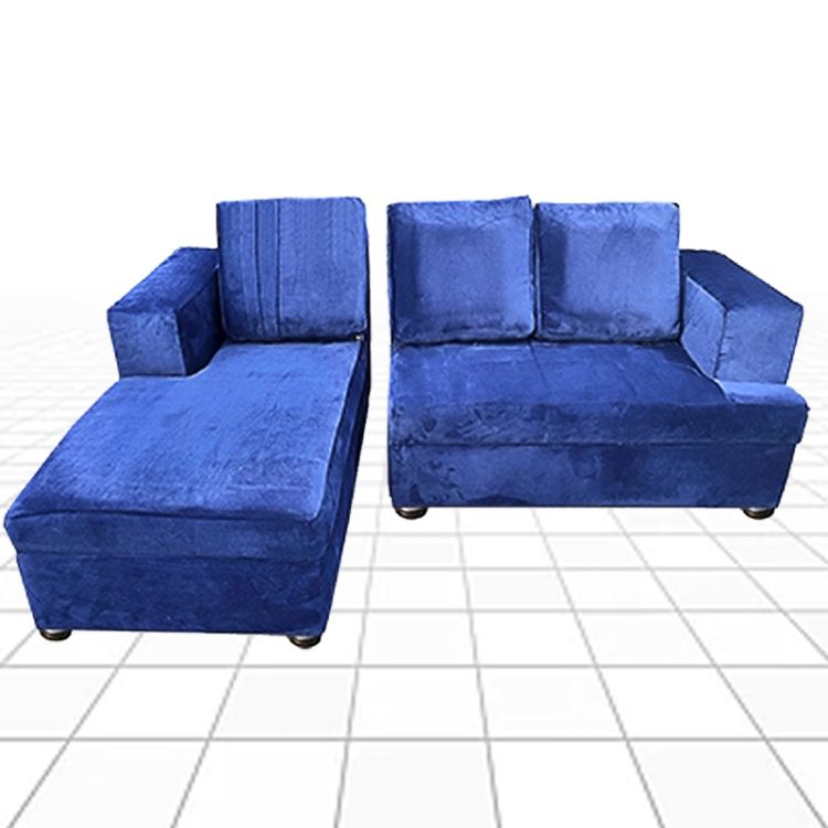 Canape Moderne Et Confortable - AON - Velour - Bleu -  6 Mois De Garantie | Glotelho Cameroun