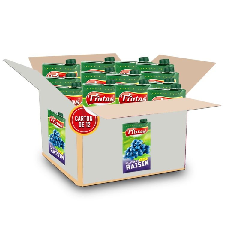 Carton de 12 Jus naturel - Frutas - Raisin - 1 Litre 