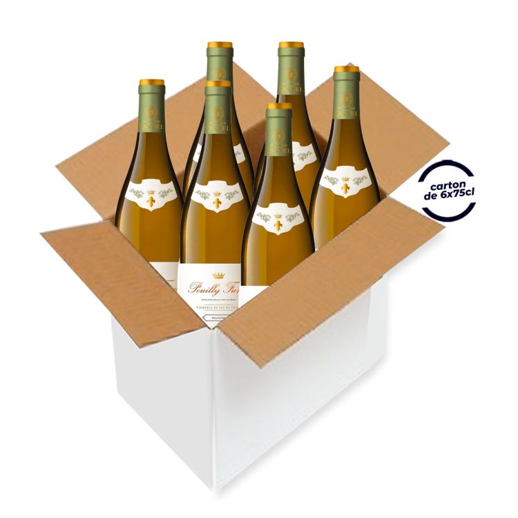 Carton de 6 bouteilles de vin Blanc - Maison Castel - AOC Pouilly fumé - 75 CL