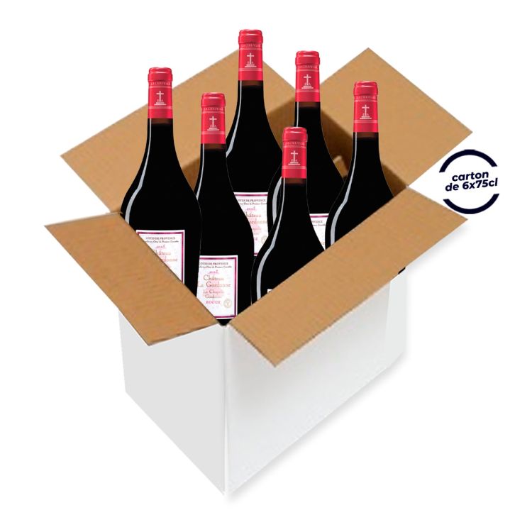 Carton de 6 bouteilles de vin rouge - Côtes de Provence AOC - 75 CL