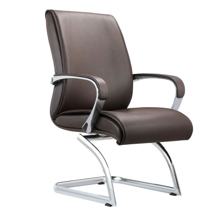 Chaise en cuir pour visiteurs - AMB231108 - Marron | Glotelho Cameroun