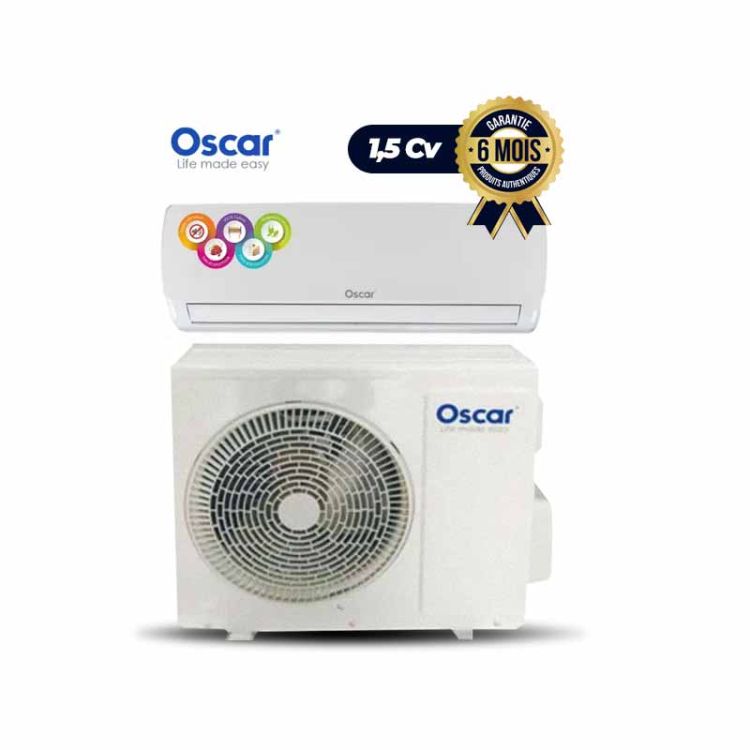 Climatiseur Split – 1,5Cv, 12000 BTU – OSCAR – OSC-S12W – Blanc – 6 mois | Glotelho Cameroun