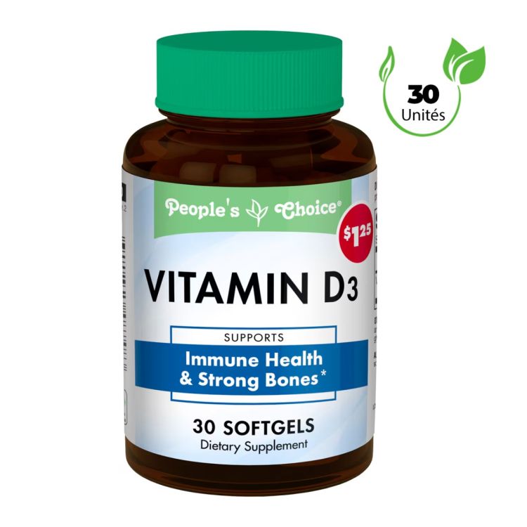 Food supplement People's Choice Vitamin D3 Softgels at Glotelho