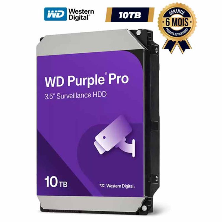 Disque dur interne de surveillance - Western Digital – Purple Pro – 10 To – 7200 rpm – SATA III – 3.5